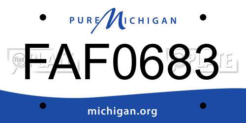 FAF0683 Michigan License Plate
