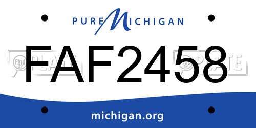 FAF2458 Michigan License Plate