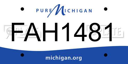 FAH1481 Michigan License Plate