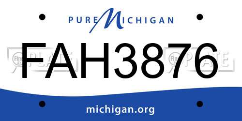 FAH3876 Michigan License Plate