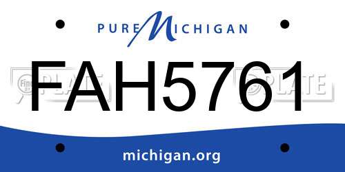 FAH5761 Michigan License Plate