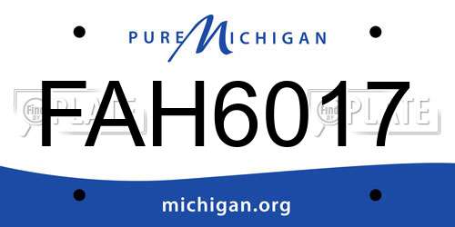 FAH6017 Michigan License Plate