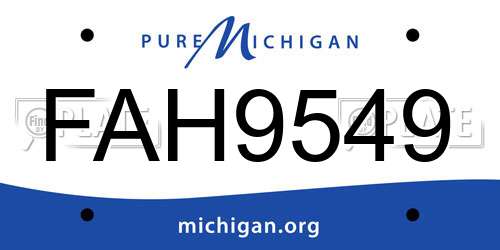 FAH9549 Michigan License Plate