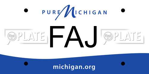 FAJ Michigan License Plate
