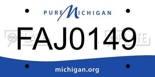 FAJ0149 Michigan License Plate