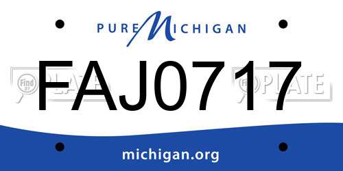 FAJ0717 Michigan License Plate