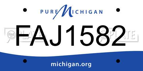 FAJ1582 Michigan License Plate