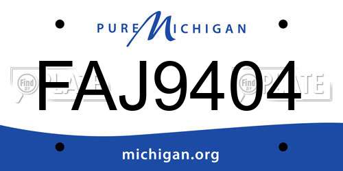 FAJ9404 Michigan License Plate