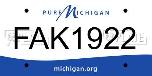 FAK1922 Michigan License Plate