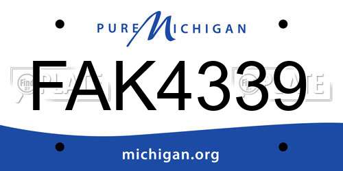 FAK4339 Michigan License Plate