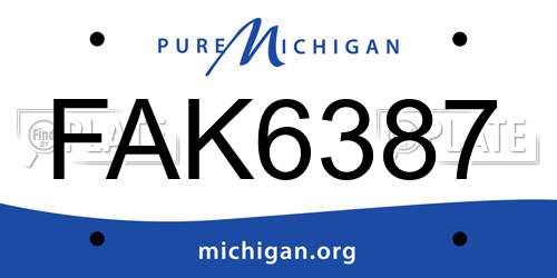 FAK6387 Michigan License Plate