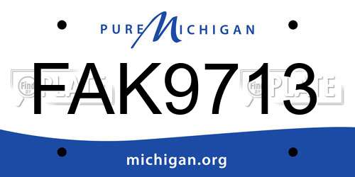FAK9713 Michigan License Plate