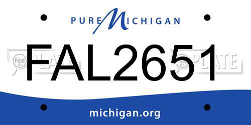 FAL2651 Michigan License Plate