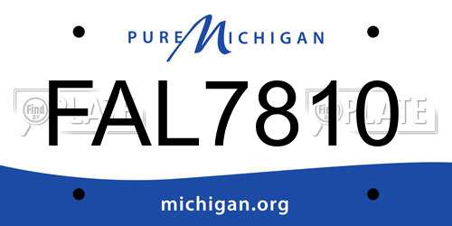 FAL7810 Michigan License Plate