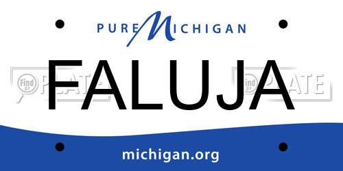 FALUJA Michigan License Plate
