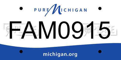 FAM0915 Michigan License Plate
