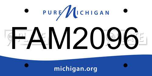FAM2096 Michigan License Plate
