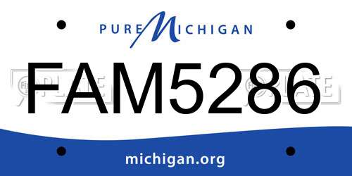 FAM5286 Michigan License Plate