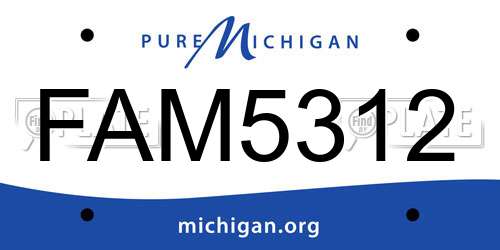 FAM5312 Michigan License Plate