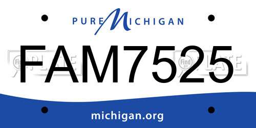 FAM7525 Michigan License Plate