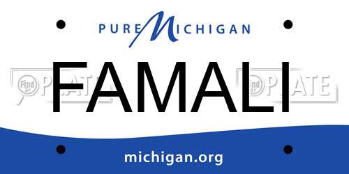 FAMALI Michigan License Plate