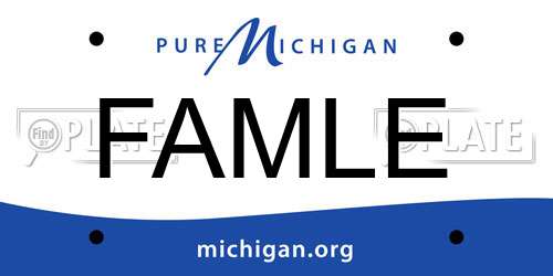 FAMLE Michigan License Plate