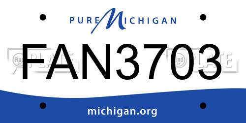 FAN3703 Michigan License Plate