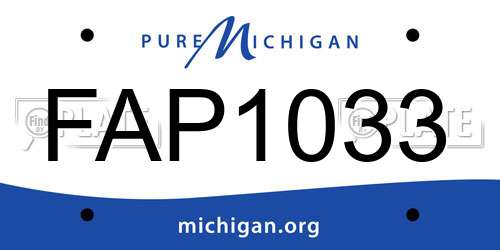 FAP1033 Michigan License Plate