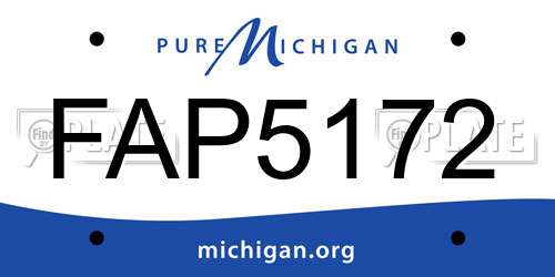 FAP5172 Michigan License Plate