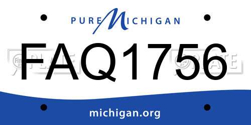 FAQ1756 Michigan License Plate