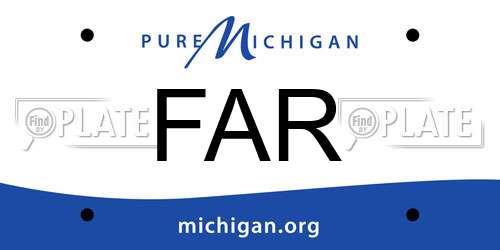 FAR Michigan License Plate
