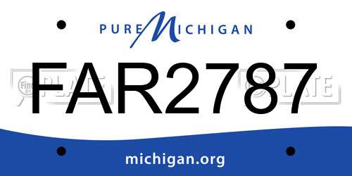 FAR2787 Michigan License Plate