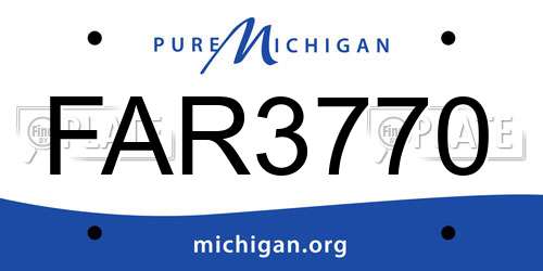 FAR3770 Michigan License Plate