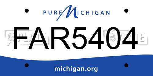 FAR5404 Michigan License Plate