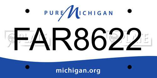 FAR8622 Michigan License Plate