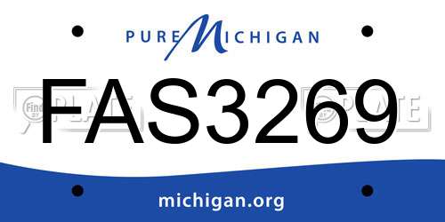 FAS3269 Michigan License Plate