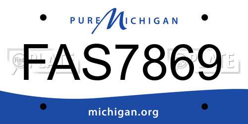 FAS7869 Michigan License Plate