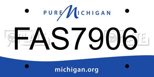 FAS7906 Michigan License Plate