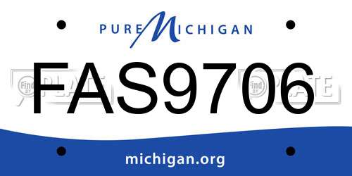 FAS9706 Michigan License Plate
