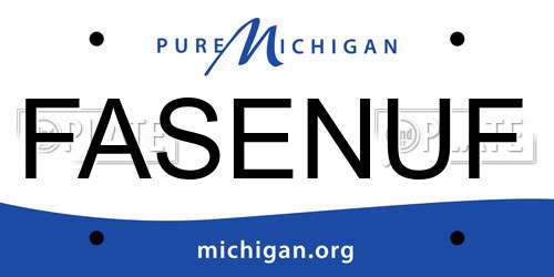 FASENUF Michigan License Plate