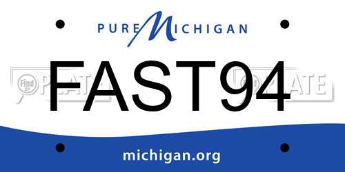 FAST94 Michigan License Plate