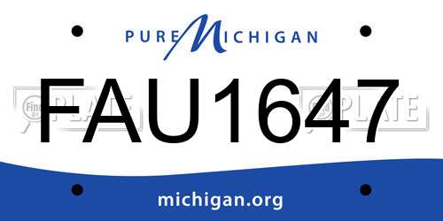 FAU1647 license plate in MI state