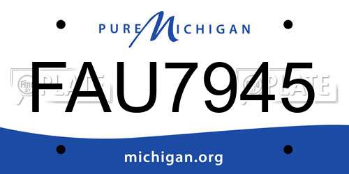 FAU7945 Michigan License Plate