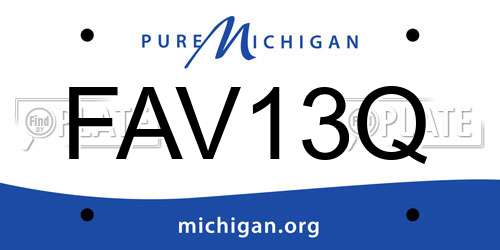 FAV13Q Michigan License Plate