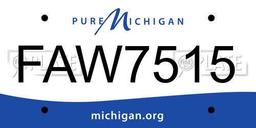 FAW7515 Michigan License Plate