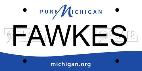 FAWKES Michigan License Plate