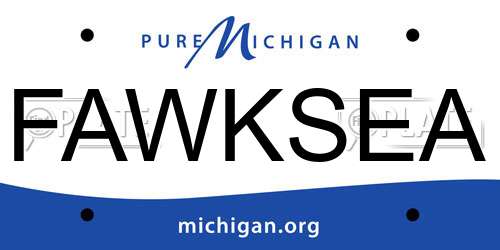 FAWKSEA Michigan License Plate