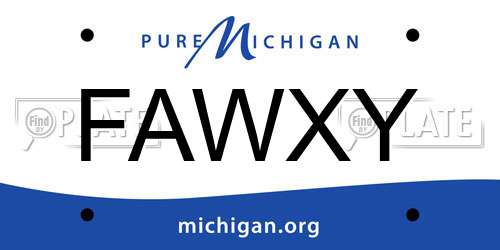 FAWXY Michigan License Plate