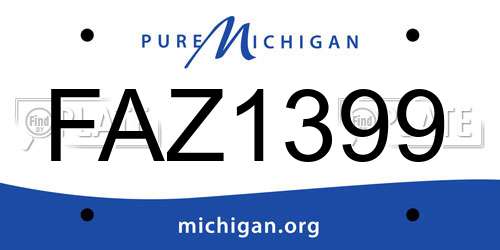 FAZ1399 Michigan License Plate