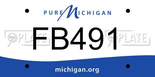 FB491 Michigan License Plate